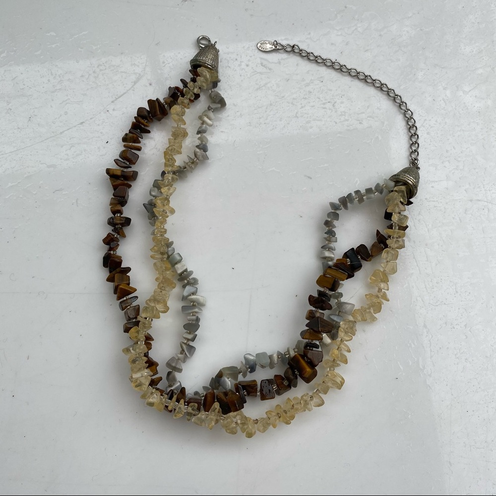 Ali-Khan New York Polished Stone Necklace